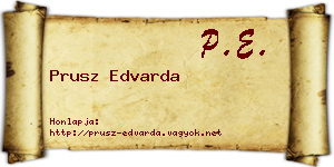 Prusz Edvarda névjegykártya